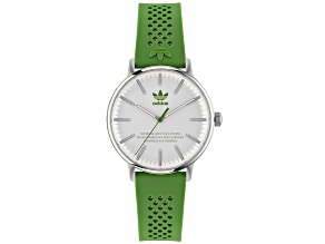 Adidas Originals Code One 38mm Green Silicone Strap White Dial Quartz Watch