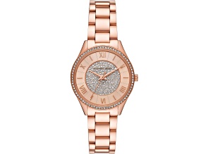 Michael Kors Women's Lauryn Rose Dial with Crystal Accents Rose Stainless Steel Watch