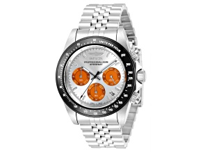 Invicta Speedway 39.5mm Orange, White Dial Stainless Steel Band Quartz Watch