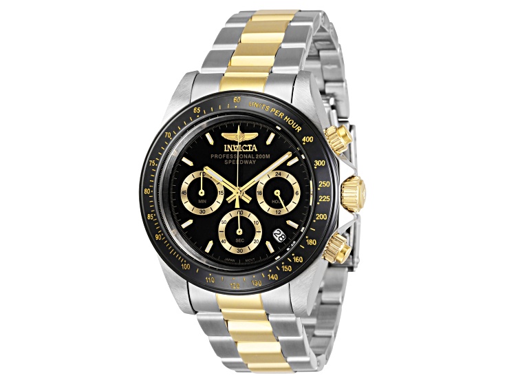 Invicta Speedway 39.5mm Black Dial Stainless Steel Band Quartz Watch