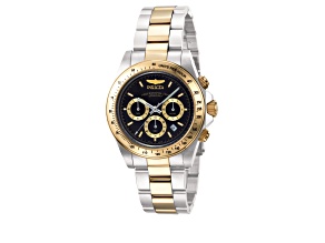 Invicta Men's Speedway 39.5mm Black Dial Stainless Steel Bracelet Quartz Watch