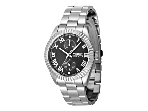 Invicta Specialty 36mm Black Dial Stainless Steel Quartz Watch