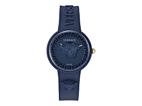 Versace Medusa Pop Womens Watch 39MM Navy Case Navy Matte Dial Strap