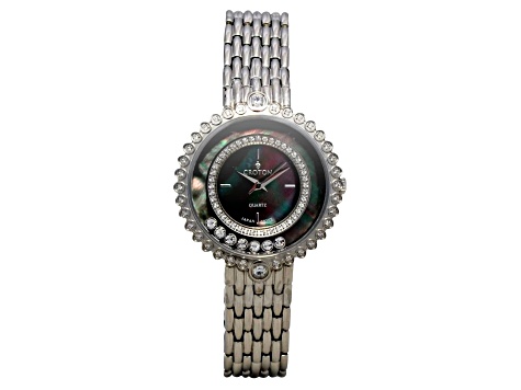 NEW Croton Cubic Zirconias, Mother of Pearl Face, Triple Band Watch Croton Ladies Silvertone Swiss Quartz  main image 4