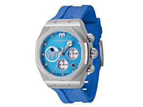 Technomarine Reef 40.0mm Blue Dial Gray Bezel Blue Silicone Strap Chronograph Quartz Watch