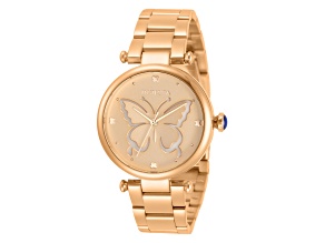 Invicta Wildflower 36mm Rose Gold White Dial Stainless Steel Band Quartz Watch