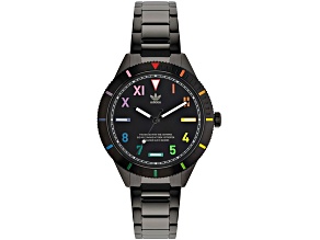 Adidas Originals Fashion Edition Three 42mm Black Stainless Steel Bracelet Black Dial Quartz Watch