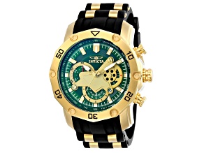 Invicta Pro Diver 50mm Green Dial Silicone, Stainless Steel Band Quartz Watch