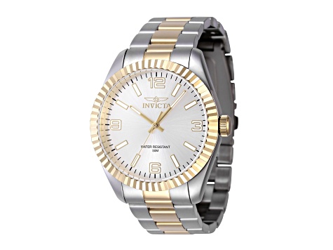 Invicta Specialty 43mm White Dial Two-tone Stainless Steel Quartz Watch