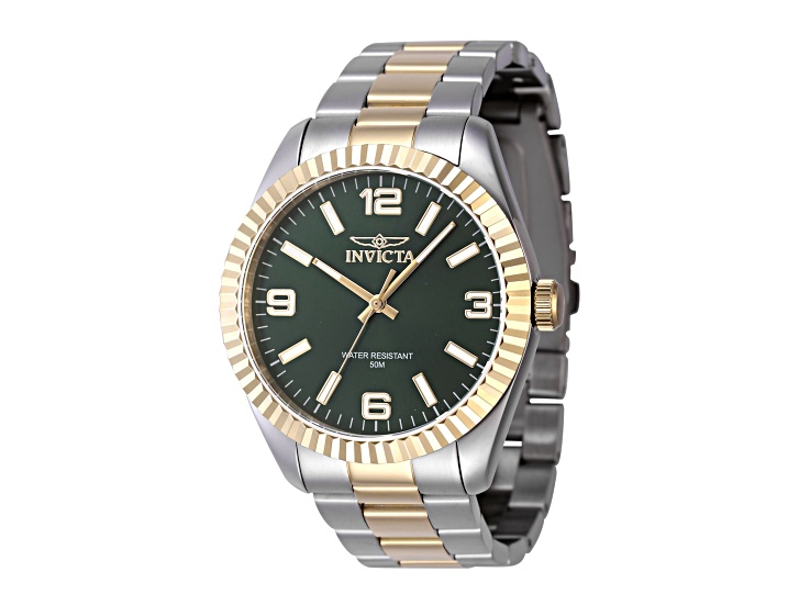 Invicta Specialty 43mm Green Dial Two-tone Stainless Steel Quartz Watch