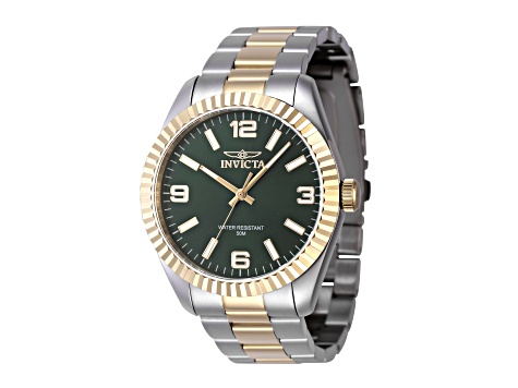 Invicta Specialty 43mm Green Dial Two-tone Stainless Steel Quartz Watch