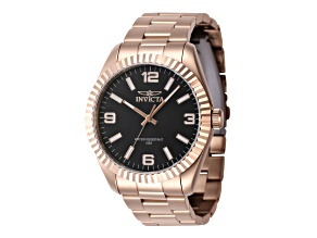 Invicta Specialty 43mm Black Dial Rose Stainless Steel Quartz Watch