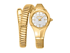 Just Cavalli Women's Amalfi White Dial, Yellow Stainless Steel Watch