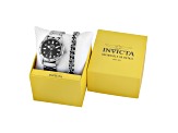 Invicta OCEAN VOYAGE 43mm Black Dial Stainless Steel Quartz Watch and Bracelet Set