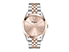Ferragamo Classic Watch 42mm Rose Two-tone Case Rose Sunray Dial Two-tone Bracelet