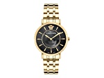 V-Eternal Watch 38MM Yellow Case Black Guilloché Dial Yellow Bracelet