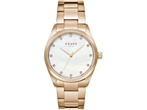 Obaku Women's Classic Mother-Of-Pearl Dial Rose Stainless Steel Watch