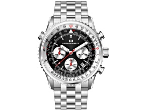 Oceanaut Flight 46mm Stainless Steel Bracelet Black Dial Chronograph Quartz Watch