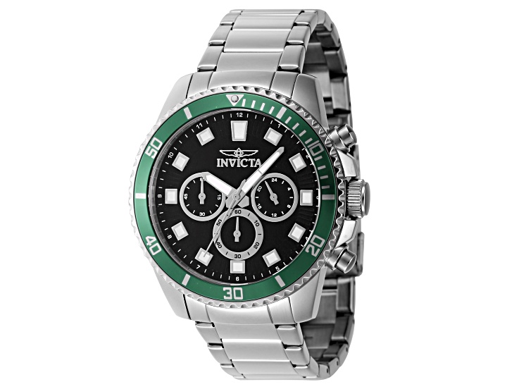 Invicta Men's Pro Diver 45mm Black Dial Stainless Steel Bracelet Quartz Watch