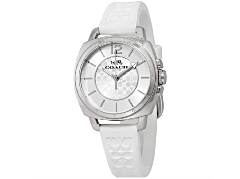 Coach Boyfriend 34mm White Silicone Strap White Dial Quartz 
