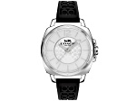 Coach Boyfriend 34mm Black Silicone Strap White Dial Quartz 
