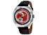 Christian Van Sant Men's Machina Red Dial, Red and Black Leather Strap Watch