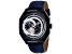 Christian Van Sant Men's Machina Black Dial, Blue and Black Leather Strap Watch