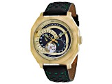Christian Van Sant Men's Machina Two-tone Dial, Green and Black Leather Strap Watch