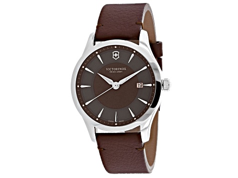 Victorinox 腕時計 ブラウンレザー Victorinox Alliance 40mm Brown Leather Strap Brown Dial Quartz
