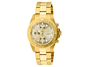 Invicta Pro Diver 43.5mm Champagne Dial Stainless Steel Band Quartz Watch