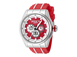 Invicta Speedway 48mm Red, White Dial Silicone Band Quartz Watch