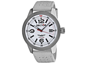 Sector Men's Overland White Dial, White Leather Strap Watch