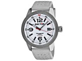 Sector Men's Overland White Dial, White Leather Strap Watch