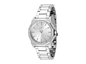 Invicta Speedway 34mm White Dial Stainless Steel Band Quartz Watch