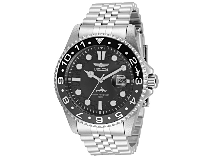 Invicta Pro Diver 43mm Black Dial Stainless Steel Band Quartz Watch