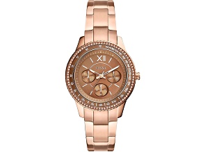 Fossil Women's Stella Sport Brown Dial Rose Stainless Steel Watch