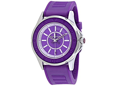 Amazing NWT Juicy Couture Timepiece Purple Watch Juicy Couture Rich Girl 41mm Purple Rubber and Colorless  main image 2