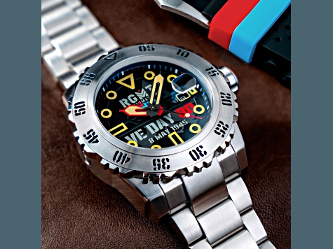 RGMT Ohio Automatic Ve-Day 80th White Stainless Steel Band Limited