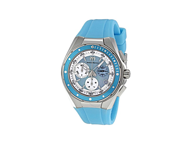 Technomarine Women's Blue Mother of Pearl Dial Blue Silicone Strap