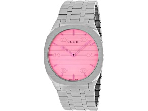 Gucci 25H 38mm Stainless Steel Bracelet Pink Dial Quartz Watch