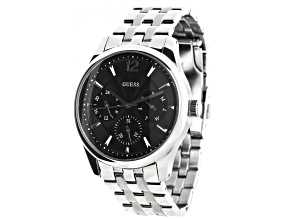 Guess Asset 43mm Stainless Steel Bracelet Black Dial Multi-function Quartz Watch