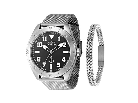 Invicta OCEAN VOYAGE 45mm Black Dial Stainless Steel Mesh  display picture 2