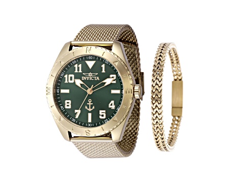 Invicta OCEAN VOYAGE 45mm Yellow Stainless Steel Mesh Band  display picture 1