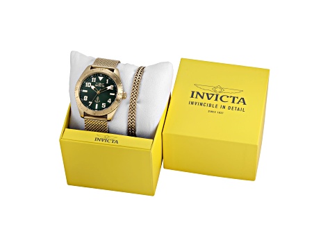 Invicta OCEAN VOYAGE 45mm Yellow Stainless Steel Mesh Band  display picture 2