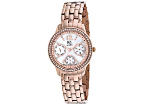 Roberto Bianci Women's Valentini White Dial, Rose Stainless Steel Watch