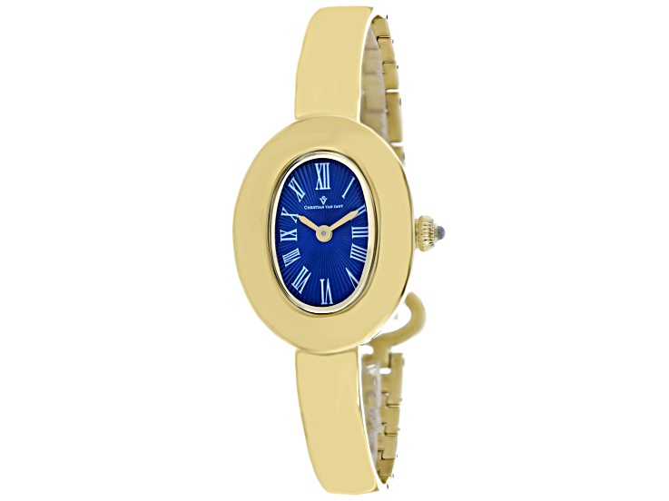 Christian Van Sant Anora 26mm Yellow Stainless Steel Bracelet Blue Dial Quartz Watch