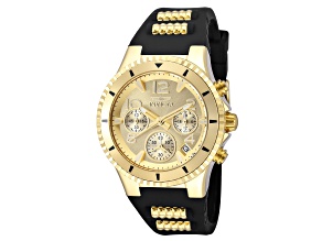 Invicta Women's BLU 39mm Goldtone Dial Silicone Strap Quartz Watch