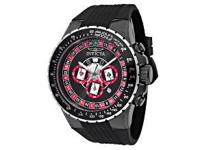Invicta Men's Aviator 50mm Black Dial Silicone Strap Quartz Watch