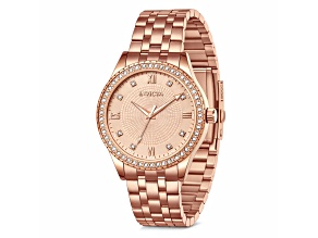 Invicta Women's Specialty 33mm Rosetone Goldtone Dial Stainless Steel Bracelet Quartz Watch