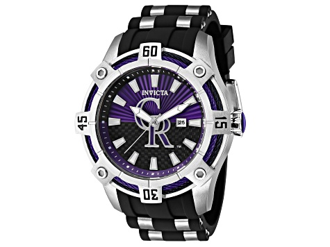 Invicta MLB 52mm Purple, Black Dial Silicone, Stainless  display picture 1